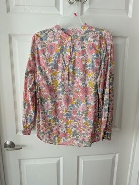 Talbots Floral Button-Down In Textured Fabric